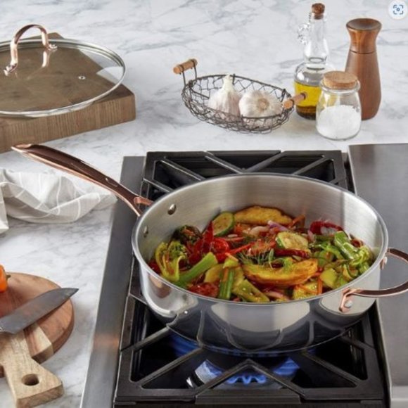 11 inch, 5 QT Jumbo Cooker by Denmark Tools for Cooks, Copper Handles - Picture 2 of 4